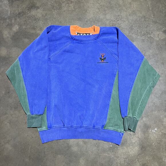 Vintage 90s Izod Choice of Champions Blue Boxy Sweatshirt - Picture 1 of 4